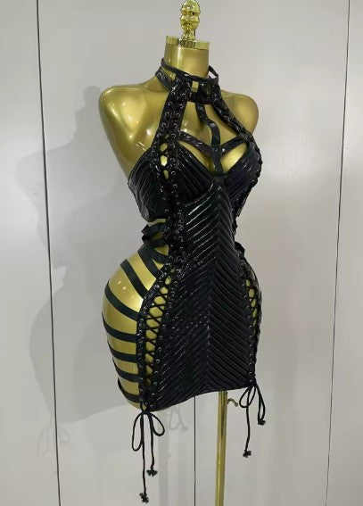 Summer Lace Up Mini Dress