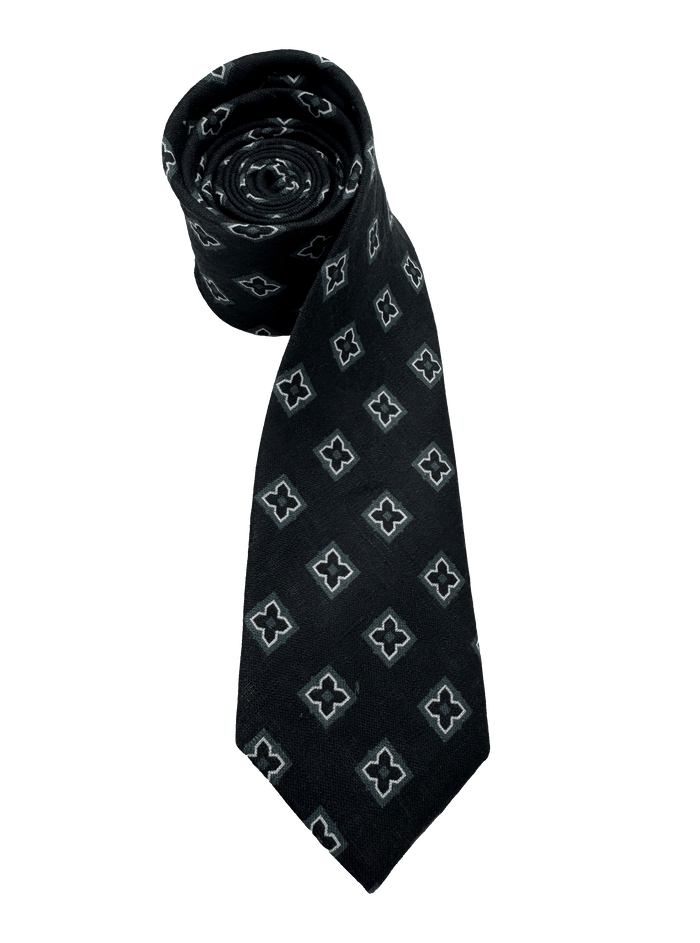 Sutton Black Diamond Linen Tie