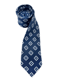 Sutton Navy Diamond Linen Tie