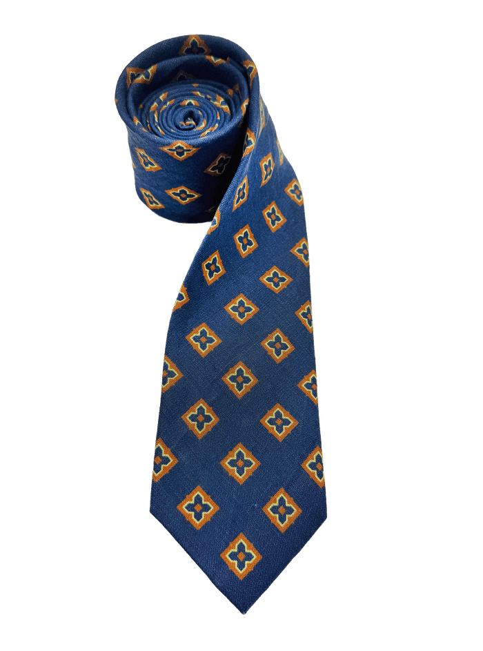 Sutton Orange Diamond Linen Tie