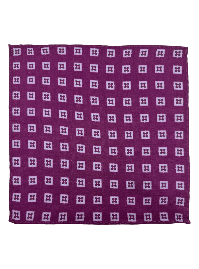 Sutton Purple Diamond Linen Pocket Square