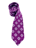 Sutton Purple Diamond Linen Tie