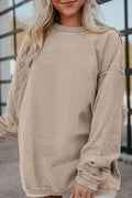 Sweat oversize en velours côtelé gris fumée