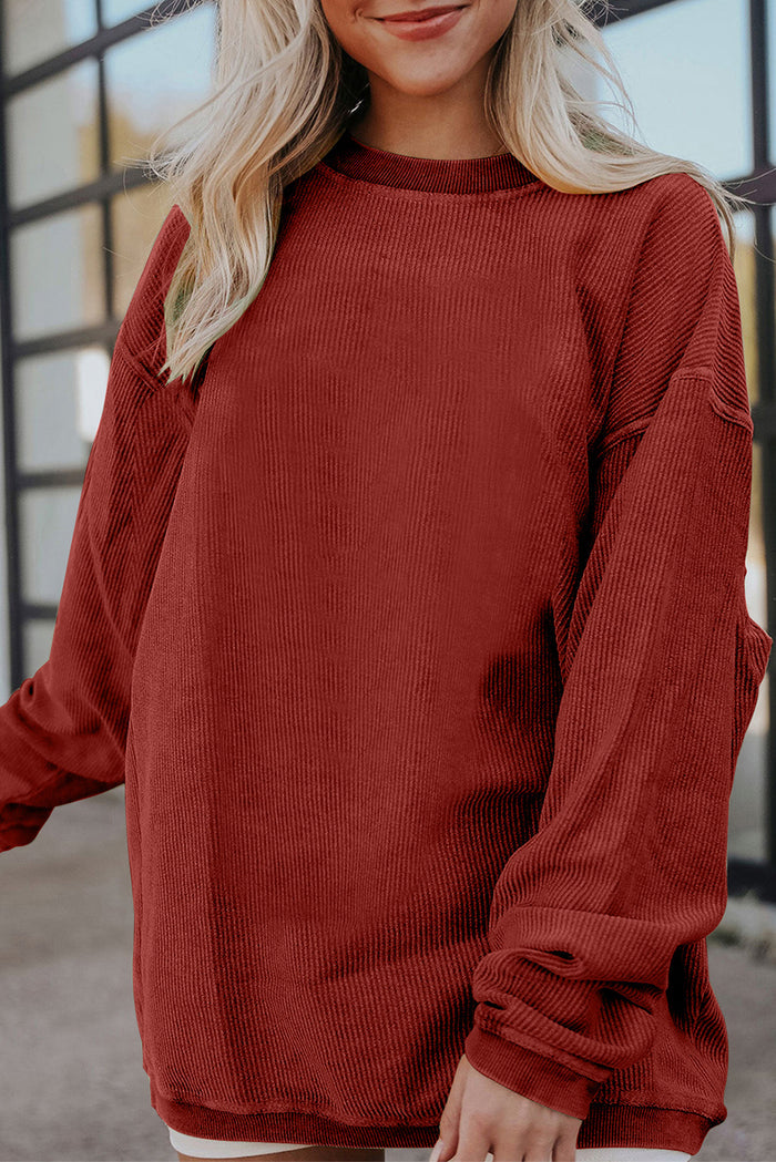 Sweat oversize en velours côtelé rouge Racing