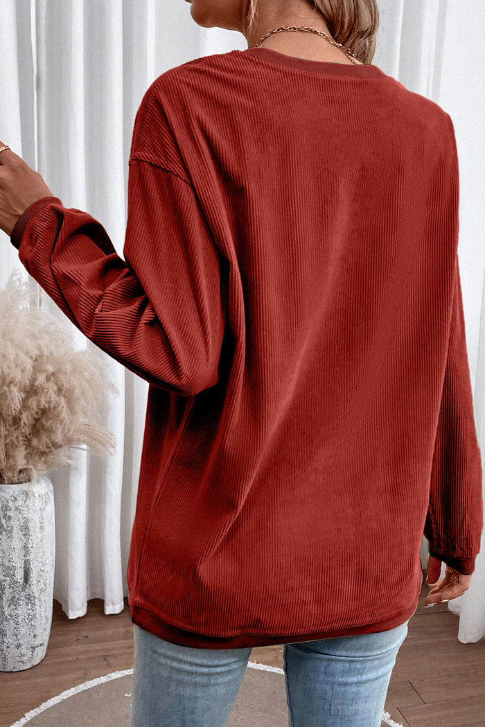 Sweat oversize en velours côtelé rouge Racing