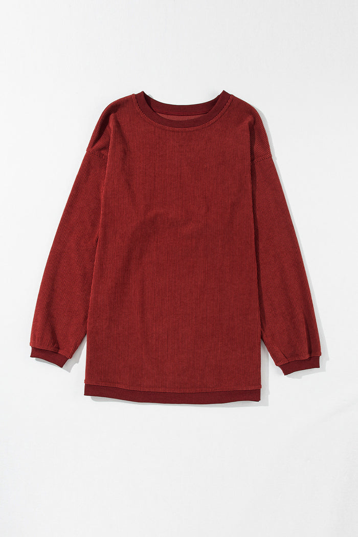 Sweat oversize en velours côtelé rouge Racing