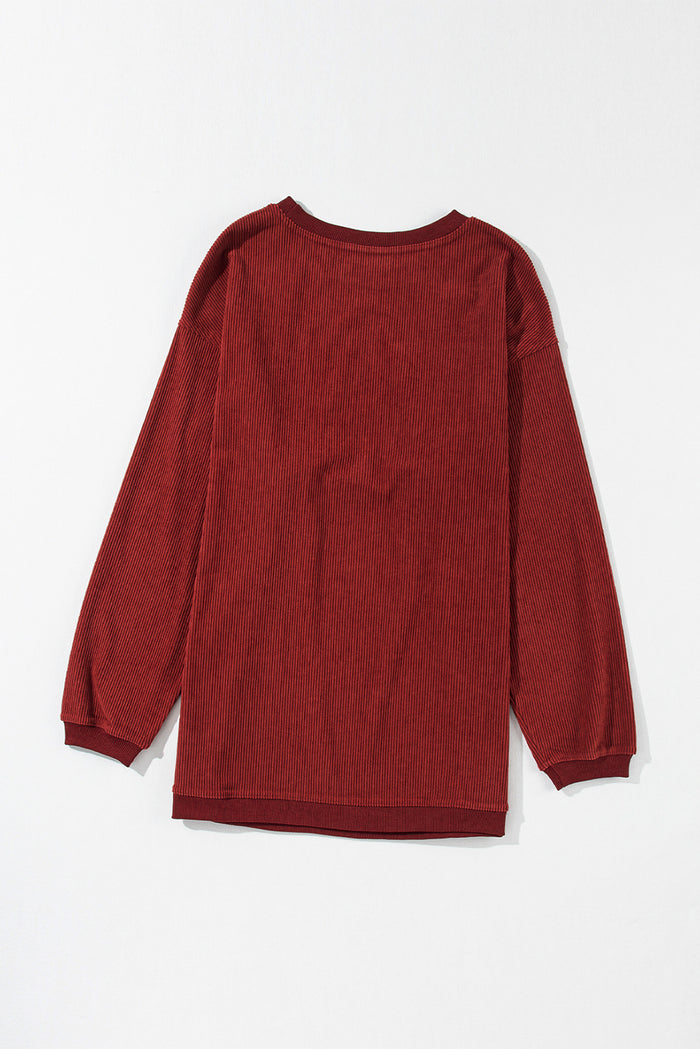 Sweat oversize en velours côtelé rouge Racing