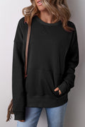 Sweat-shirt ample noir avec poches *