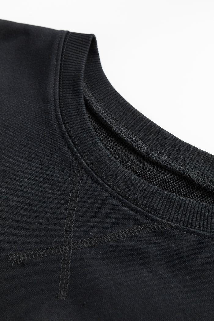 Sweat-shirt ample noir avec poches *