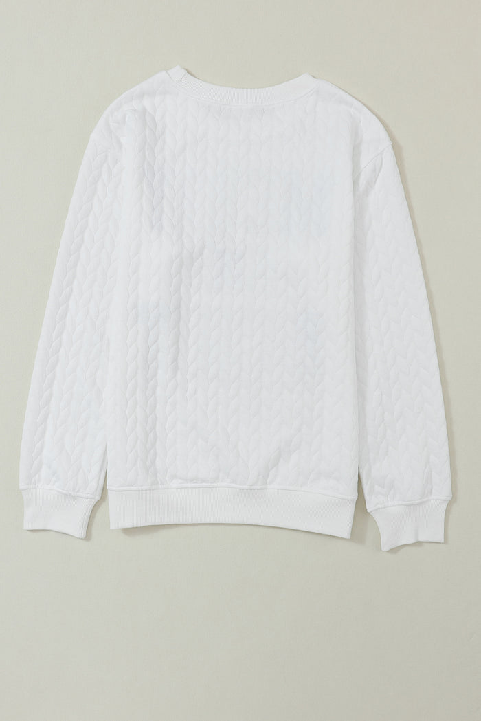 Sweat-shirt blanc en tricot torsadé Merry And Bright *