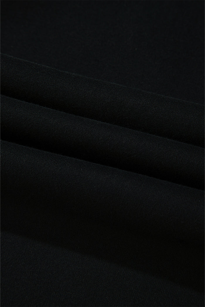 Sweat-shirt noir à col zippé et épaules tombantes