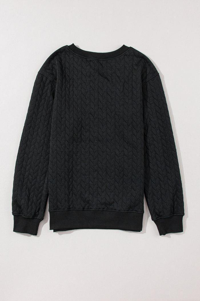 Sweat-shirt noir en maille torsadée Merry And Bright