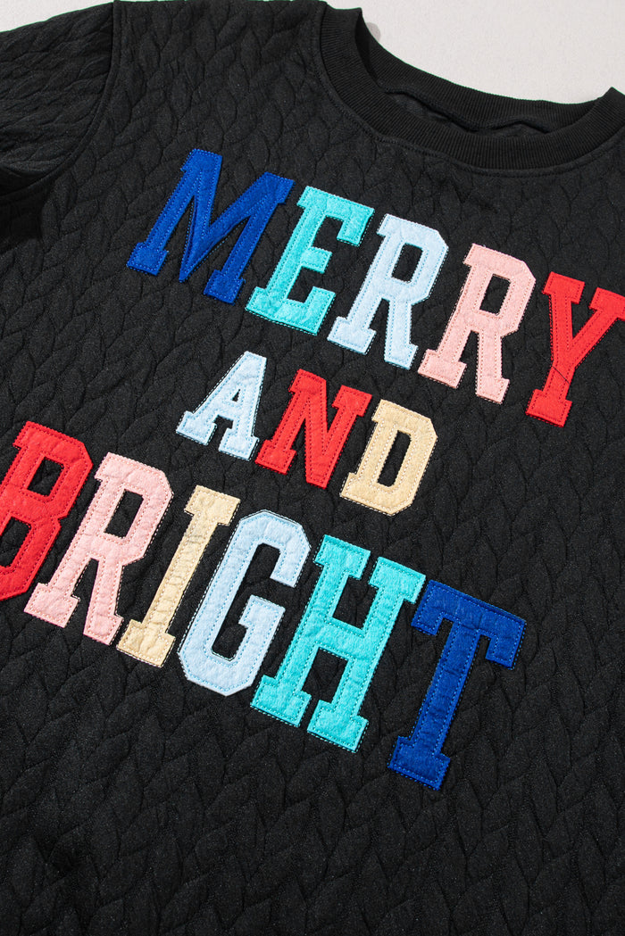 Sweat-shirt noir en maille torsadée Merry And Bright