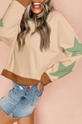 Sweat-shirt oversize à coutures apparentes et patchwork Parchment Star