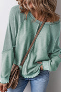 Sweat-shirt patchwork à manches raglan *