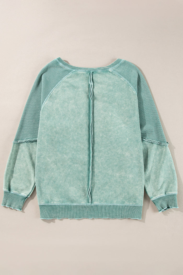 Sweat-shirt patchwork à manches raglan *