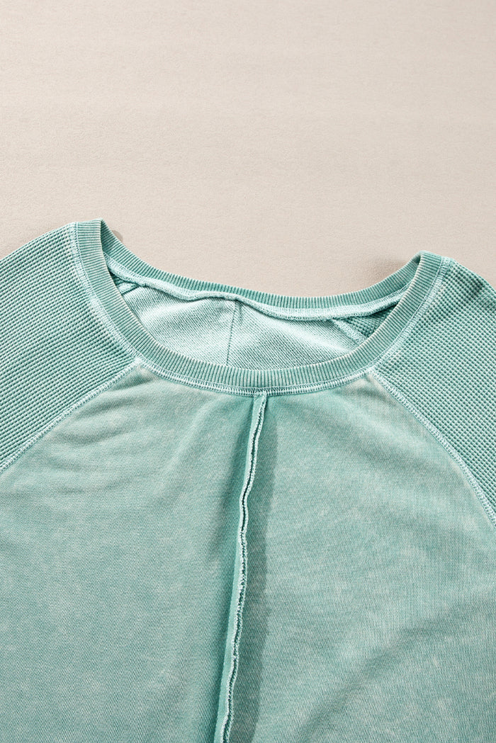 Sweat-shirt patchwork à manches raglan *