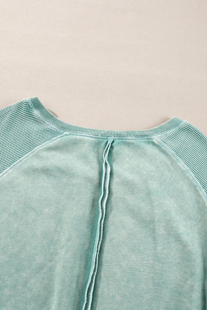 Sweat-shirt patchwork à manches raglan *