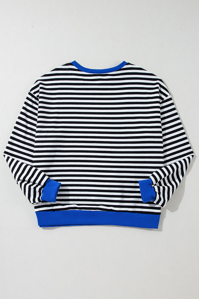 Sweat-shirt sur-dimensionné à rayures noires *