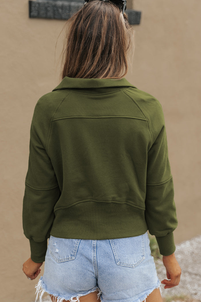 Sweat-shirt vert à manches *