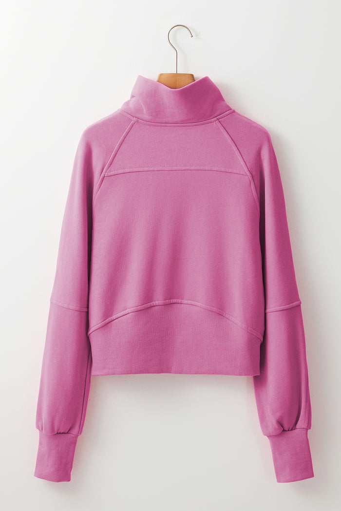 Sweat-shirt zippé à col montant *