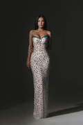 Sweetheart Strapless Sleeveless Mermaid Prom Dress V-Neck Gem With Lace-Up Back