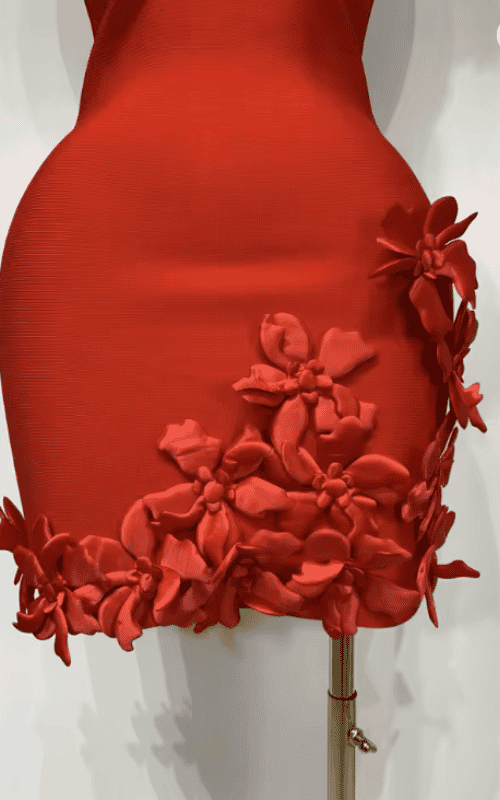 Taaliyah V neck floral bodycon bandage mini dress designed for birthdays, cocktail parties, and elegant evening events.