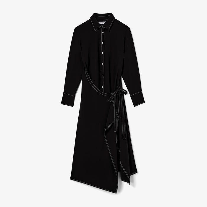 Black shirt dress on a white background