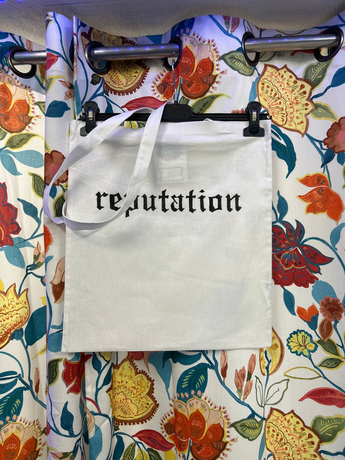 Taylor Swift 'reputation' Handpainted White Tote Bag