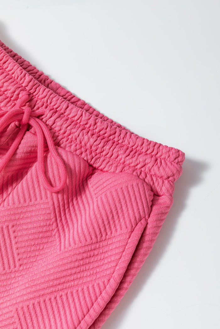 Tenue ample 2 pièces texturée ultra ample rose fraise