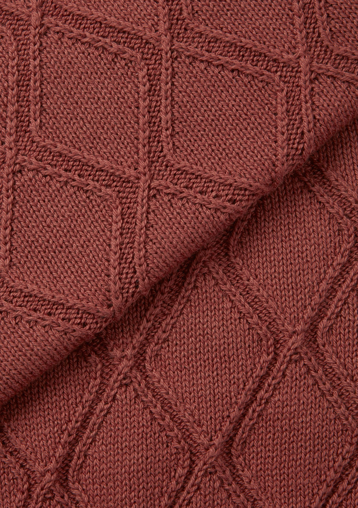 Terracotta Diamond Knit Resort Polo, Polo Shirt - SIRPLUS