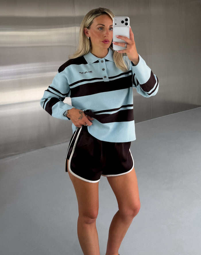 The Babyccino - Knit Collared Sweatshirt in Mocha Bean