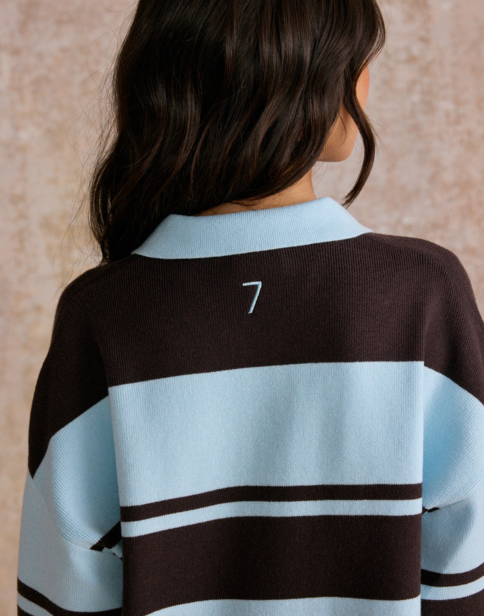 The Babyccino - Knit Collared Sweatshirt in Mocha Bean