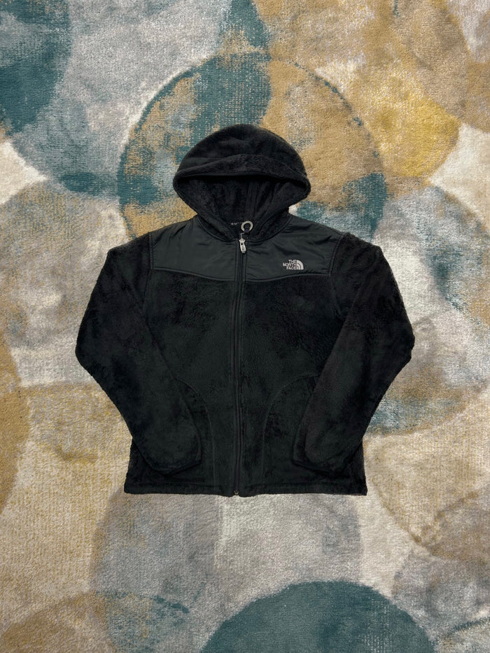 TheNorthFace Hooded Black Fluffy Fleece Jacket