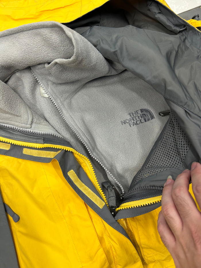 TheNorthFace Yellow and Grey 2-in-1 Waterproof Ski Jacket