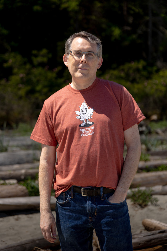 Tod Maffin's Emotional Support Canadian - Unisex Eco Tee - Heather Rust