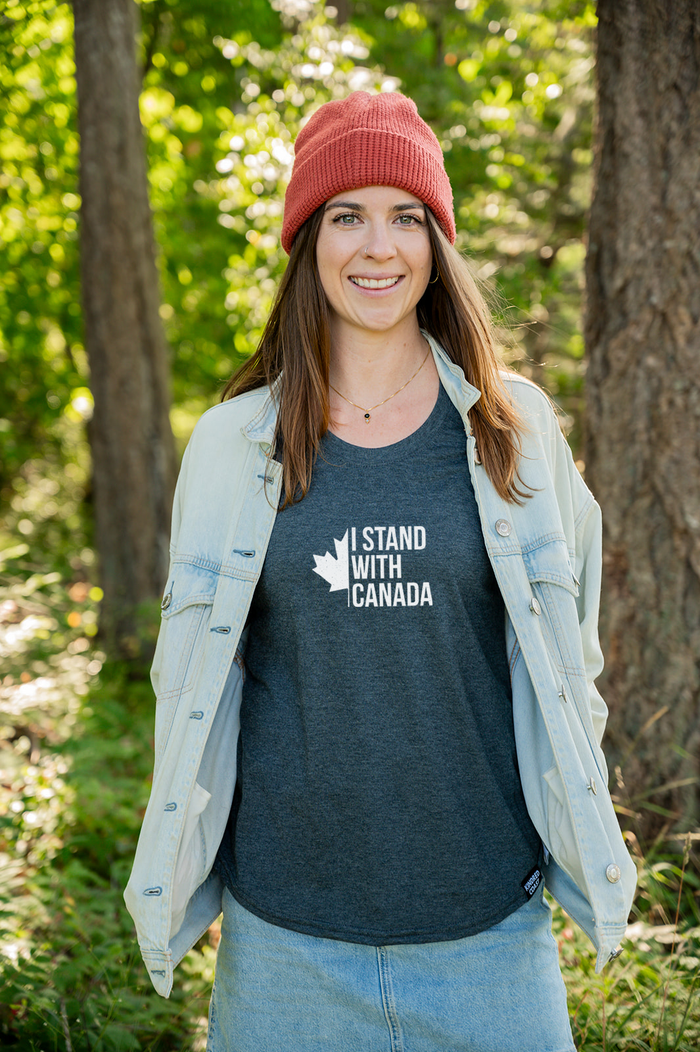 Tod Maffin's Stand With Canada - Women's Eco Tee - Heather Charcoal