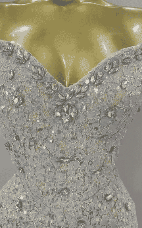 Toni Luxury Sparkle Diamond Tassel Halter Cocktail Dress