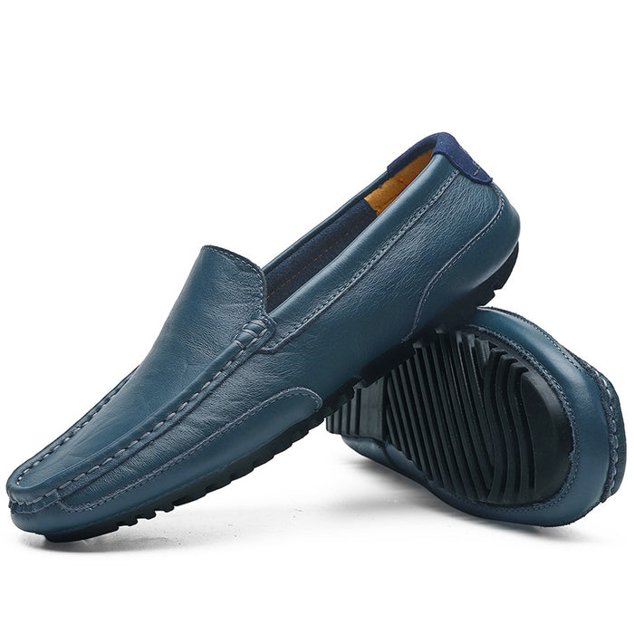 Trendy Casual Slip on Leather Men's Shoes Moccasins Italian