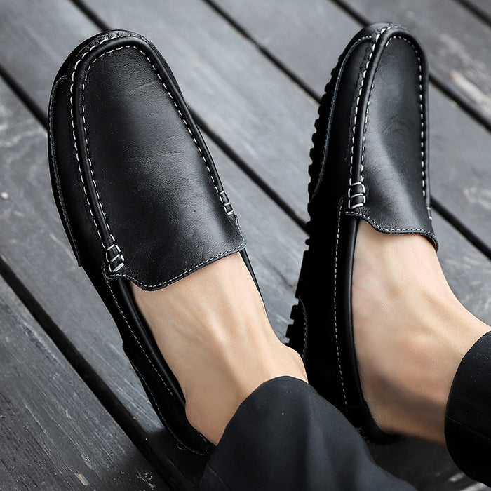 Trendy Casual Slip on Leather Men's Shoes Moccasins Italian
