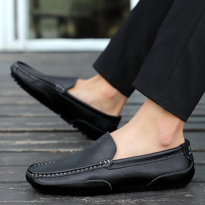 Trendy Casual Slip on Leather Men's Shoes Moccasins Italian