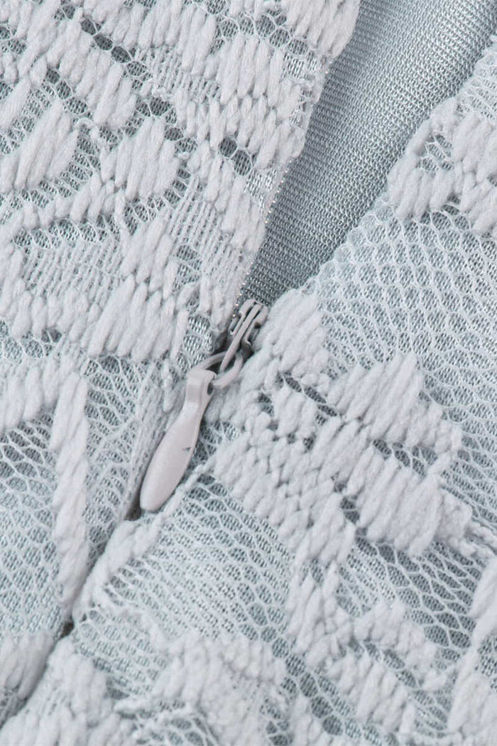 Two-Piece Grey Lace Long Mother of the Bride Dress