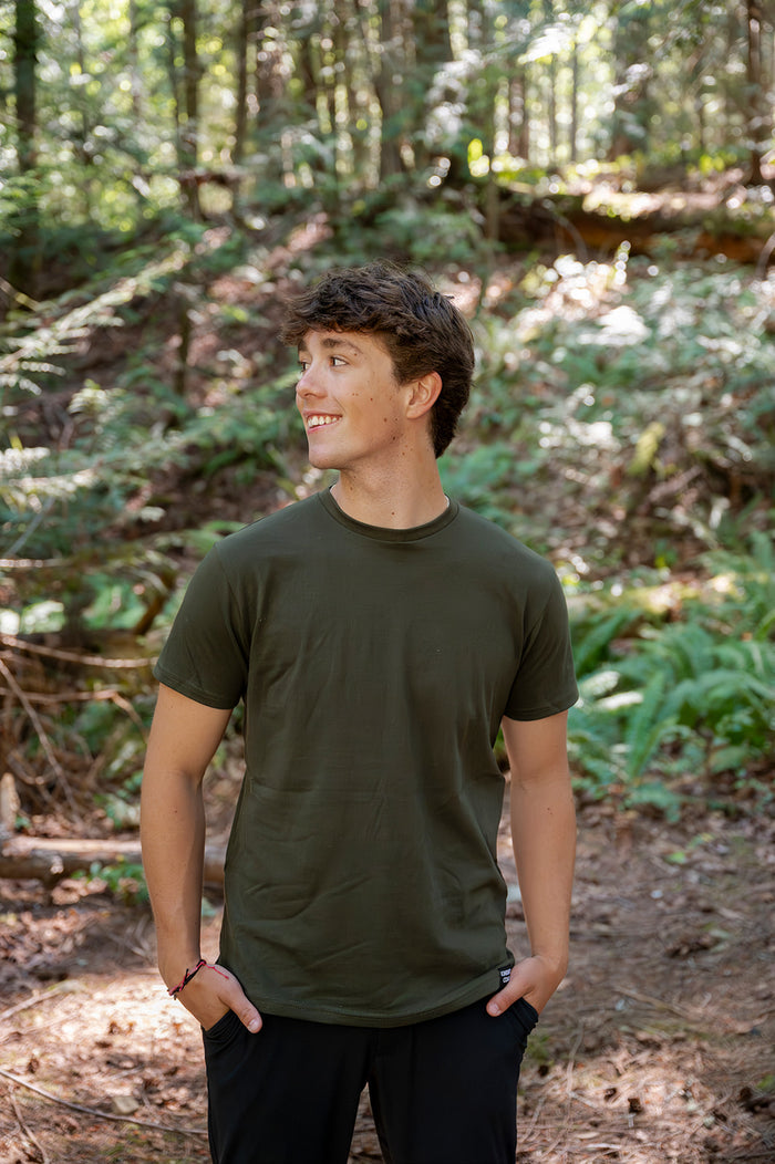 Unisex- Tee-  100% Organic Cotton - Blank Apparel - Olive Green