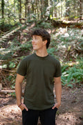 Unisex- Tee-  100% Organic Cotton - Blank Apparel - Olive Green