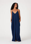 v-neck cocoon dress navy