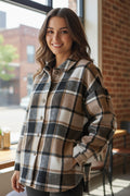Veste chemise boutonnée à carreaux