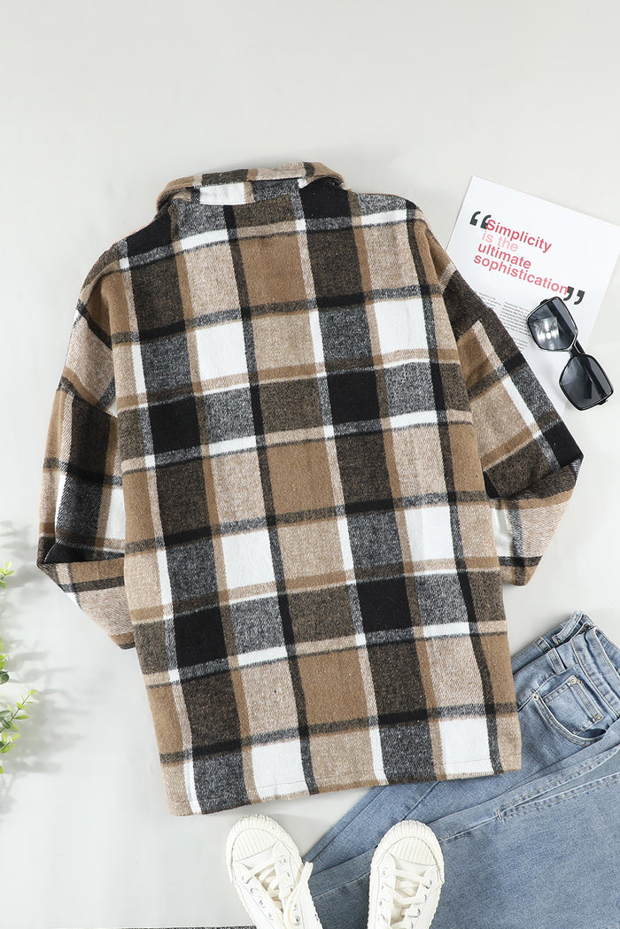 Veste chemise boutonnée à carreaux