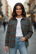 Veste chemise boutonnée marron *