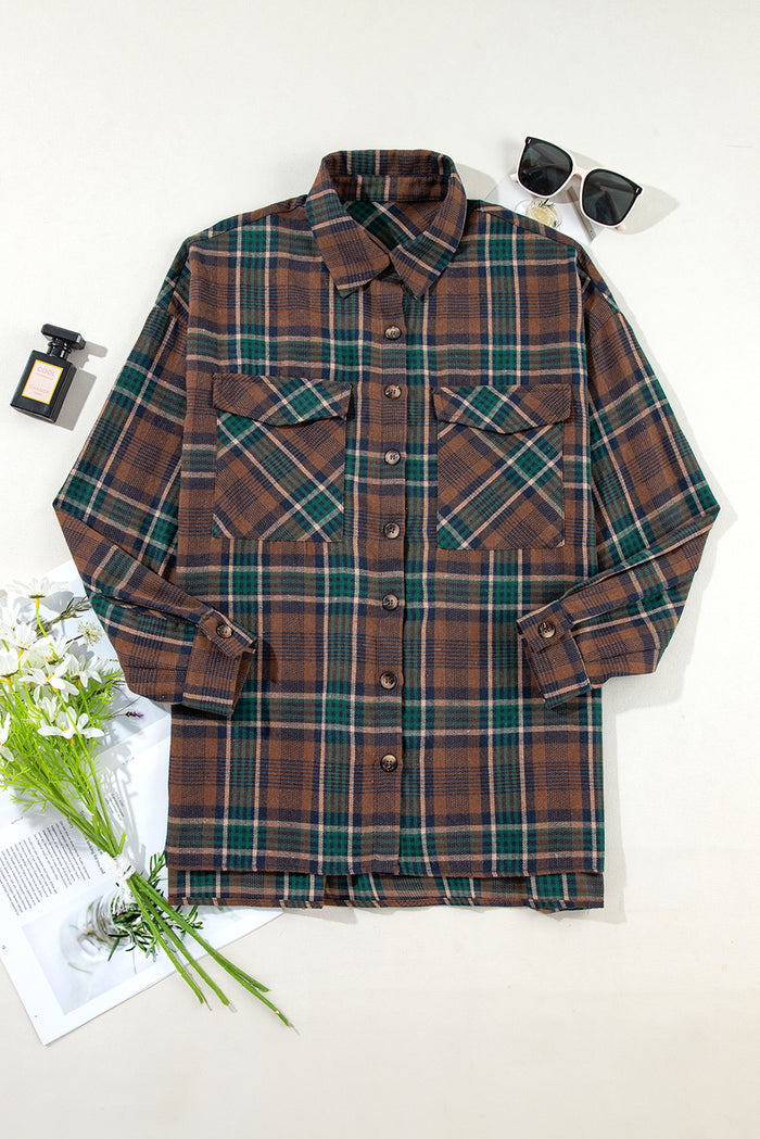 Veste chemise boutonnée marron *