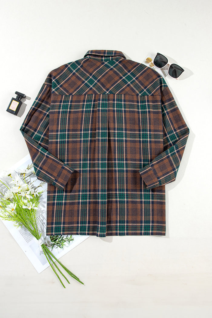 Veste chemise boutonnée marron *